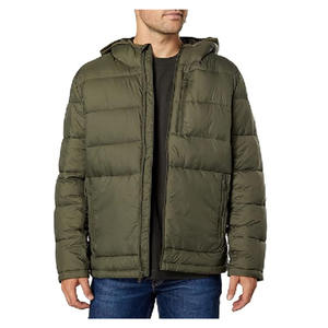 Men Winter Eco-Friendly Thick Puffer <b>Jacket</b> Hooded Long Sleeve Breathable Fabric Design Zipper Custom Logo Printing Solid - Product Image 3