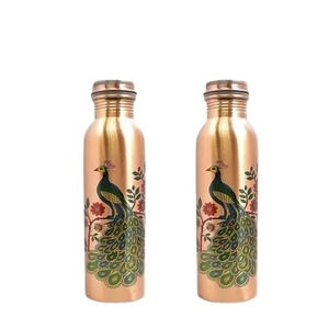 Botella de Agua Decorativa de Cobre con Diseño de Pavo Real, Botella Reutilizable de Cobre para el Hogar, Oficina, Viajes y Uso Diario - Product Image 2