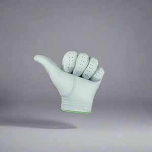 Guante de Golf Blanco de Cuero Genuino Transpirable con Relieve, para Mano Derecha, Antideslizante, con Diseño Verde, para Uso Deportivo - Product Image 2