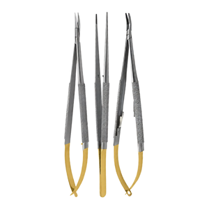 Ensemble de 6 instruments de microchirurgie en acier inoxydable, ciseaux chirurgicaux manuels, pinces, porte-aiguilles pour la chirurgie générale, hôpital - Product Image 5