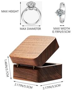 The FASHION CRAFT Customized Color Wood Ring Box with Velvet Lining for Jewelry Storage and Display Model TFC 3013424 - Product Image 3