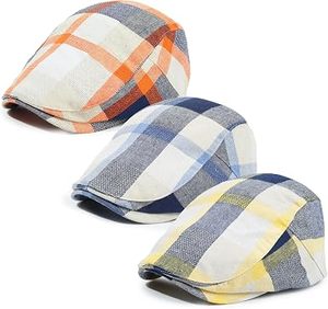 Gorra unisex de algodón a cuadros de 5 paneles, estilo casual para primavera/verano, para adultos, con patrón a cuadros, talla adulta. - Product Image 5