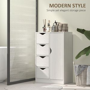 Organizzatore per cassettone in stile moderno a 4 cassetti per ingresso camera da letto soggiorno o bagno-bianco - Product Image 4