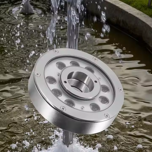 LED Waterproof Colorful Fountain <b>Light</b> Tempered Glass Stainless Steel Lamp for Landscape Fishponds Water Pools IP68 Lighting - Product Image 4