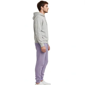 <b>Men</b> Light Purple Jogger Sweatpants Elastic Waist Drawstring Cuffed Ankle Casual <b>Lounge</b> Pants Custom Logo Wholesale Manufacturer - Product Image 2
