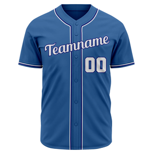 Camiseta de Béisbol Azul Claro de Manga Corta con Botones, Uniforme de Equipo Personalizado, Camisa Deportiva Transpirable de Poliéster - Product Image 2