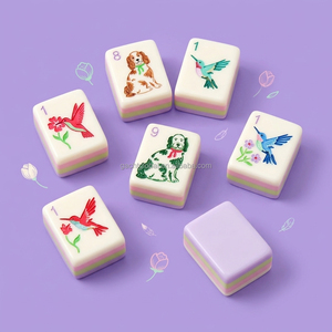 Luxury Light Purple 160 Acrylic American Mahjong Tiles Painted after engraving Travel mahjong <b>Set</b> mahjong tiles - Product Image 3