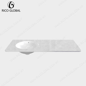 Lavabo de salle de bain en céramique ovale moderne à encastrer avec fonction de nettoyage facile pour usage domestique - Product Image 6