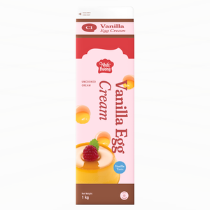 Crème non laitière premium HALAL à la vanille, crème à œufs non cuite, 1KG, pour boulangerie, approvisionnement direct fabricant en gros, OEM/ODM - Product Image 1