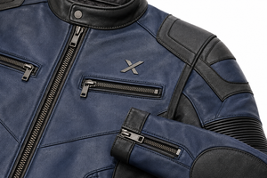 Veste de moto en cuir avec logo personnalisé |   Cognac Noir Forêt Verte Bleue |   Fabricant OEM ODM |   Qualité de conception haut de gamme | - Product Image 4