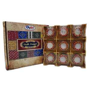 Bougie sans flamme Aakar Candles TC 104 Shubh Mangal Kalash, lot de 9, en terre cuite, cadeau Diwali, cadeau d'entreprise, décoration de la maison - Product Image 1
