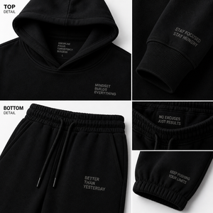 Ensemble de survêtement décontracté d'hiver en coton respirant 100 % pour homme, pull à capuche surdimensionné en tissu multicouche, vente en gros - Product Image 5