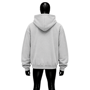 Sweat-shirt à capuche oversize argenté avec fermeture éclair, imprimé graphique Wake Up, streetwear, décontracté pour homme, fermeture éclair intégrale, mode urbaine - Product Image 2