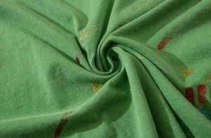 T-shirt vert surdimensionné à manches courtes avec motif peint à la main, col rond, décontracté, en coton tricoté pour homme - Product Image 6