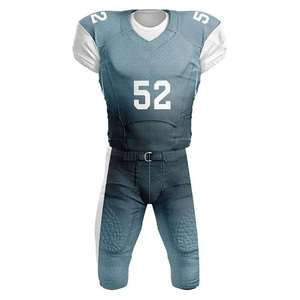 Custom Adult Team American Football Wear 100% Polyester Short Sleeve Quick Dry Four-Way Stretch Wholesale Sublimation Printing - Product Image 2