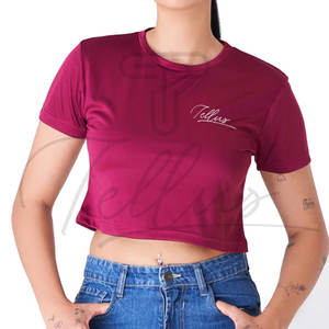 Último modelo de top corto deportivo tipo corsé formal con cuentas, de manga corta y cintura alta, para yoga, ropa deportiva, ropa activa, gimnasio y fitness para mujer. - Product Image 4