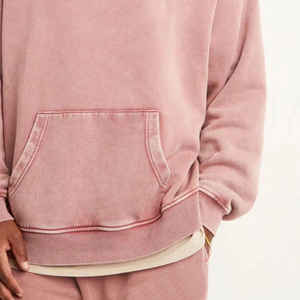 Sudadera con Capucha Extra Grande para Hombre, Color Rosa Sólido, con Logotipo Frontal y Bolsillo, Estilo Casual para Otoño, 100% Algodón, Tejido French Terry, 2026 - Product Image 6