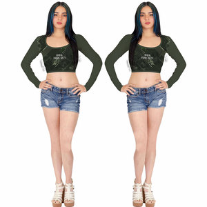 Camisetas Cortas de Moda para Mujer, de Manga Larga, para Uso en Exteriores, Fabricadas por el Mejor Fabricante - Product Image 3