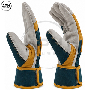 Guantes de Trabajo Resistentes, Diseño Reforzado en Dedos y Palma, Puño Ajustable, Logotipo Personalizado, Guantes de Trabajo Profesionales de Cuero - Product Image 2