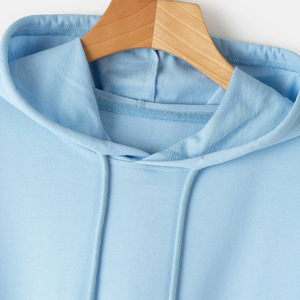 Sweat-shirt à capuche unisexe bleu clair, coupe classique, tricoté, 100% coton, décontracté, hiver, ODM, imperméable, séchage rapide - Product Image 4