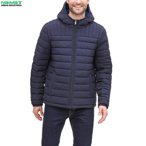 Contrast Zipper Trim Sports Puffer <b>Jacket</b> <b>Men</b> Activewear Gym Training <b>Running</b> Hooded Warm Quilted Outwear Pack - Product Image 5