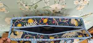 Sac fourre-tout matelassé en coton 100% fait main en Inde, avec des bretelles robustes, fermeture à glissière, motif floral, style bohème, pour la plage, les courses, pour femmes - Product Image 5