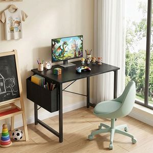 Modern Simple Style 31" Home Office <b>Desk</b> with Storage Bag and Hook for <b>Small</b> Spaces - Product Image 5