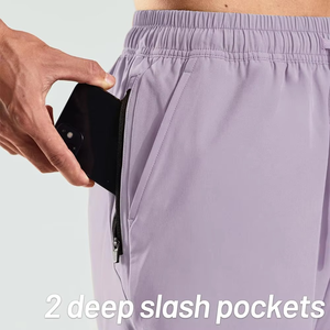 Pantalones Cortos Deportivos para Hombre, de Secado Rápido, Transpirables, para Entrenamiento en Gimnasio, con Bolsillo con Cremallera, OEM, ODM, Ropa Deportiva al por Mayor - Product Image 3