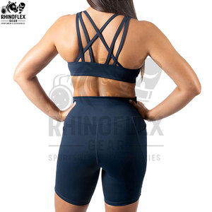 Conjunto Deportivo de Alta Calidad para Mujer, Venta al Por Mayor, Bra Deportivo y Pantalones Cortos de Cintura Alta, Secado Rápido, para Gimnasio y Fitness - Product Image 2