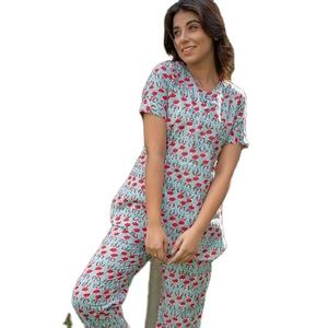 Print Summer Unique 2 Piece Cotton Fabric <b>Three</b> Quarter Sleeve Dress Wholesale Price - Product Image 2