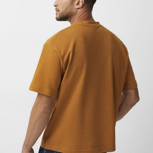 High Quality Men's Short Sleeve Boxy T-Shirt 100% Cotton Casual Solid Eco-Friendly Breathable Street Wear Oversized High Street - Product Image 3