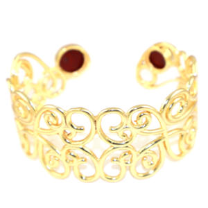 Unique Style <b>Red</b> Jasper Gemstone Royal Texture Pattern Wire 22k Gold Plated Adjustable Bangle <b>Bracelets</b> Jewelry Women Wholesale - Product Image 4