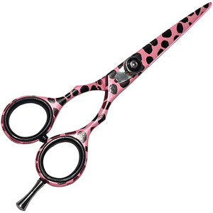 Ciseaux de coiffure professionnels personnalisés avec logo, 5,5 pouces, en acier inoxydable, légers, motif rose, lame tranchante, ciseaux de salon OEM - Product Image 2