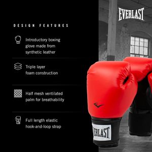 Red PU Leather <b>Boxing</b> <b>Gloves</b> with Hook & Loop Closure Full Finger Design for <b>Martial</b> <b>Arts</b> Training <b>and</b> Unisex Use - Product Image 2
