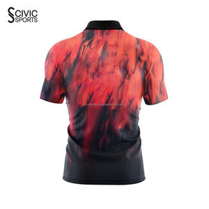 the Wholesale Youth Sports Polo With Zipper Custom Sublimation Print Pattern <b>Bowling</b> Jersey - Product Image 4