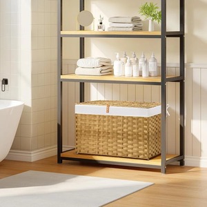 Industrial Metal <b>Storage</b> <b>Basket</b> with Wheels Round Design for Bathroom Organization Portable Iron <b>Wire</b> <b>Basket</b> - Product Image 6