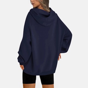 Patch House Women's Oversized <b>Hoodie</b> <b>Dress</b> <b>Long</b> Sleeve Solid Color Pocketed Drop Shoulder Casual Sweatshirt 100% Cotton Winter - Product Image 4