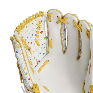 Gant de baseball professionnel personnalisé en cuir de vachette, blanc à pois colorés, pour jeunes et adultes, pour softball, intérieur et extérieur, OEM - Product Image 5