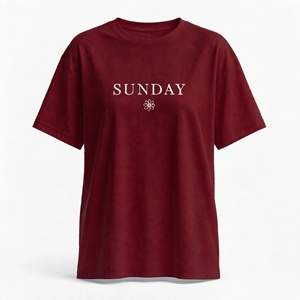 Camiseta Casual de Cuello Redondo y Manga Corta para Mujer, Fabricada en Fábrica, con Estampado de Flores Sunday, 100% Algodón Jersey de BD - Product Image 5