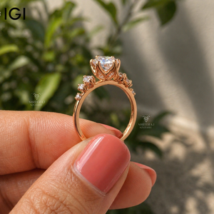 Anillo de Compromiso de Oro Sólido de 14K con Diamante Cultivado en Laboratorio con Certificación IGI CVD HPHT, Corte Marquesa de 2.00 CT, Joyería para Mujer SHREERAJ - Product Image 4