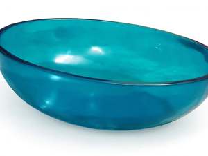 Bol à fruits ovale en résine jetable, design européen, bleu aqua transparent, poli - Product Image 5