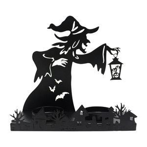 Porte-bougie chauffe-plat en fer noir motif chauve-souris pour décorations d'Halloween maison et maison hantée - Product Image 2