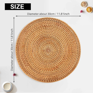 Handmade Natural Rattan Placemat - Round Woven <b>Table</b> Mat for <b>Dining</b> <b>Table</b> Manufacturer - Product Image 4