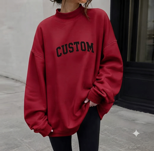 เสื้อพูลโอเวอร์คอเต่าทรงหลวมสำหรับผู้หญิง ผลิตตามสั่ง ขายส่ง ผ้าพรีเมียม ใส่สบายๆ สำหรับฤดูใบไม้ร่วงและฤดูหนาว - Product Image 1