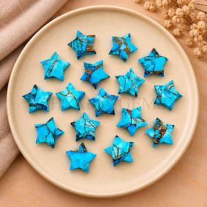 Turquesa Azul Cobre en Forma de Estrella, Facetada, 10mm, Gema Suelta para Venta al por Mayor, Suministros de Joyería, Diseño de Colgantes DIY, Piedra para Manualidades - Product Image 2