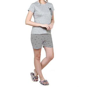Wholesale Women's 2-Piece Striped Printed Cotton Casual Sleepwear <b>Set</b> with Pockets Quick Dry & Breathable Spring Summer Wear - Product Image 3