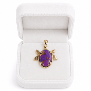 Purple Turquoise Sea Turtle Pendant Gold Tone Ocean Jewelry Natural Gemstone Marine Animal <b>Necklace</b> Gift for Women Her - Product Image 4