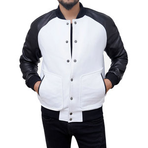 Chaqueta Universitaria Clásica de Lana y Cuero con Parches Bordados y Diseño de Equipo Personalizado, Servicio OEM Disponible - Product Image 4