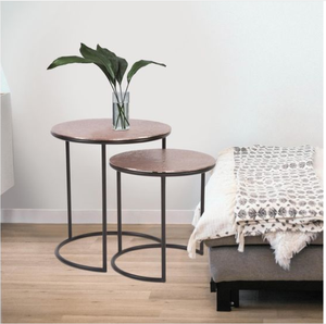 Modern Nesting Coffee <b>Table</b> <b>Set</b> Metal <b>Side</b> <b>Tables</b> Round End <b>Tables</b> for Living Room Apartment Hotel - Product Image 6