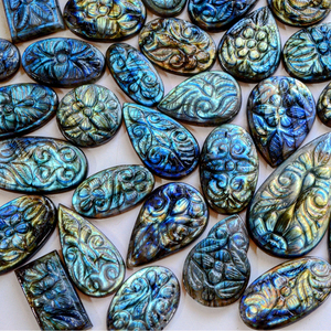 Cabujón de Labradorita Azul Fuego Tallado, Gema Natural con Cambio de Color 20-30mm para Joyería DHORGEMS - Product Image 4